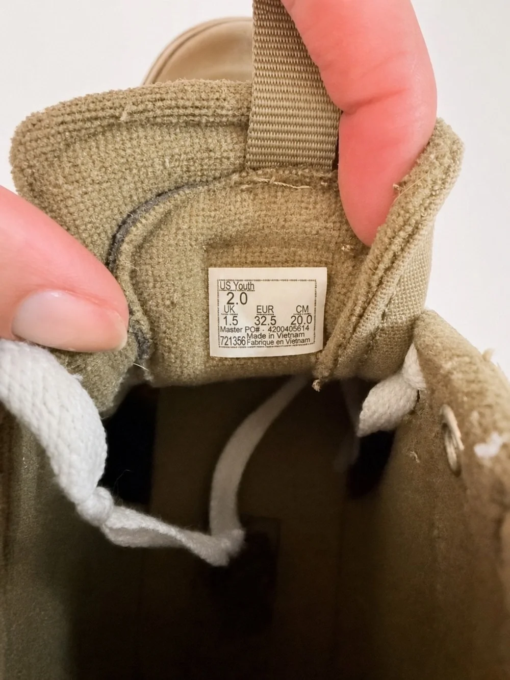 Vans Kids High-Top Boots in Tan with Black Stripe